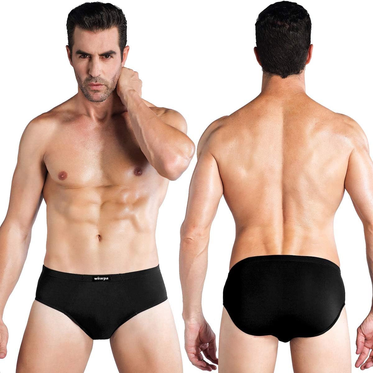 wirarpa Men's Underwear Multipack Modal Microfiber Briefs No Fly Covered Waistband Silky Touch Underpants at  Men’s Clothing store