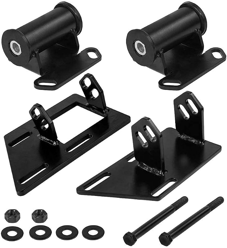 Suportes de motor PQY em aço-liga para conversão LS/SBC V8 em S10 2WD – 4 unidades