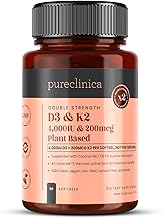 Double Strength Vitamin D3 + K2 (MK-7) – 4,000 IU D3 + 200mcg K2 x 90 Vegan Softgels – Plant-Based Lichen D3 & Natto MK-7 – Enhanced Absorption with MCT Oil - 3 Months Supply