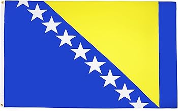AZ FLAG BOSNIA AND HERZEGOVINA FLAG 3' x 5' - BOSNIAN HERZEGOVINIAN FLAGS 90 x 150 cm - BANNER 3x5 ft Light polyester