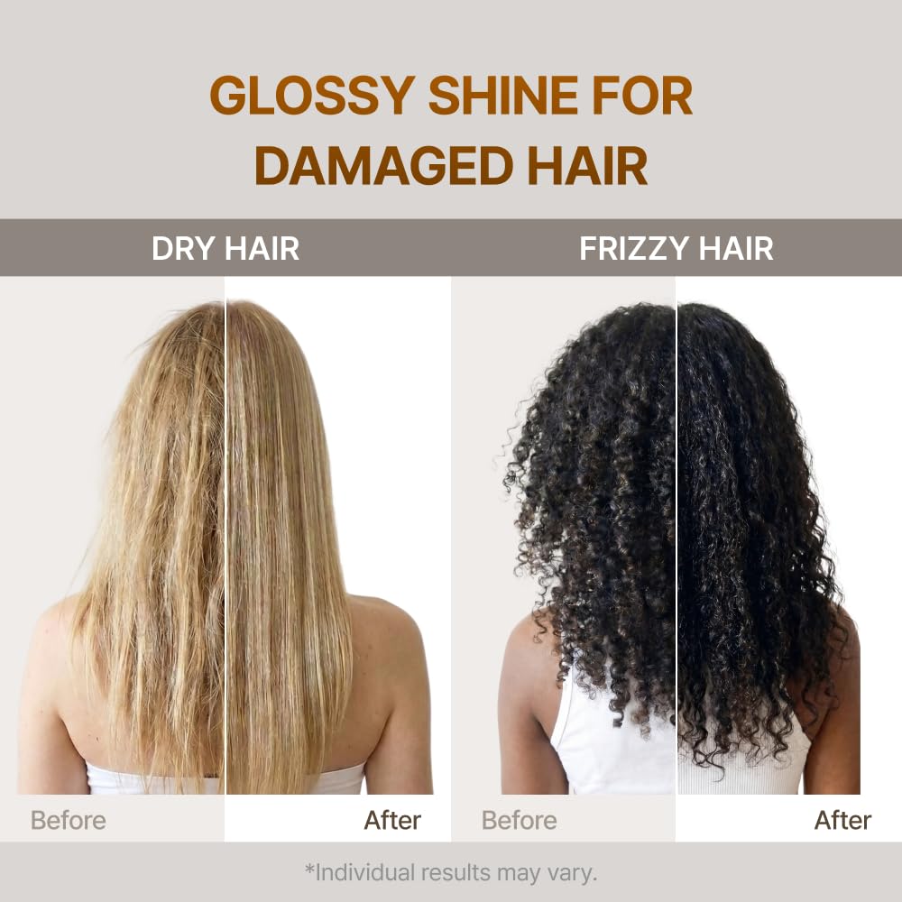 Intensive Moroccan Hair Oil, Organic Argan Oil with Black Truffle for Shine & Frizz Control, Heat Protectant Hair Serum for Dry & Damaged Hair, Korean Hair Care (3.38 Fl Oz / 100ml)