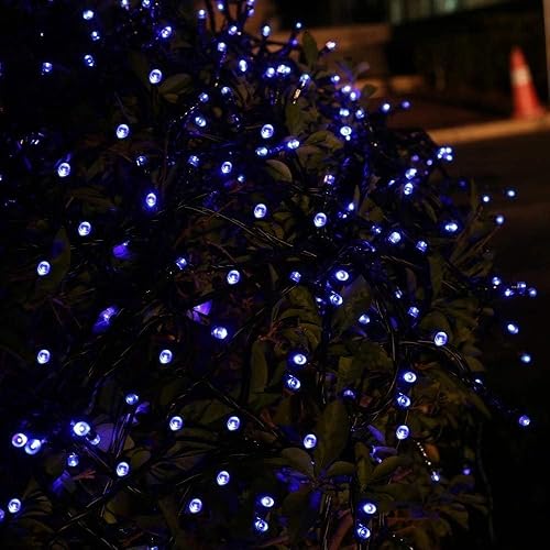 Miniatura 5 de Joomer Guirnalda de luces solares de Navidad, 39 pies, 100 LED, 8 modos de iluminación, luces de hadas impermeables al aire libre para decoración de