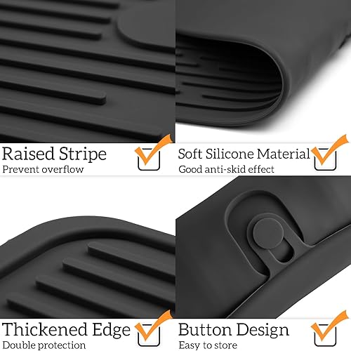 Miniatura 60 de Ptlom Mantel individual de silicona para perros y gatos, antideslizante, impermeable, tapete para alimentos y agua, tapete para bandeja