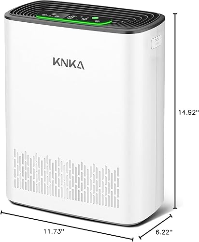 Vista 11 de KNKA Purificadores de aire para el hogar, habitación grande, dormitorio de hasta 2325 pies cuadrados, filtros lavables, monitor de calidad del aire