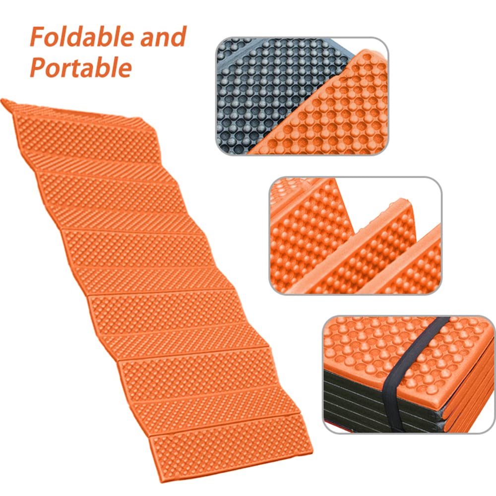 Foam Camping Pad, Moistureproof Lightweight Folding Mattress Closed Cell Foam Sleeping Pad Folding Sleeping Pad With Camping Sleeping Pad For Outdoor Hiking Backpacking (Orange)
