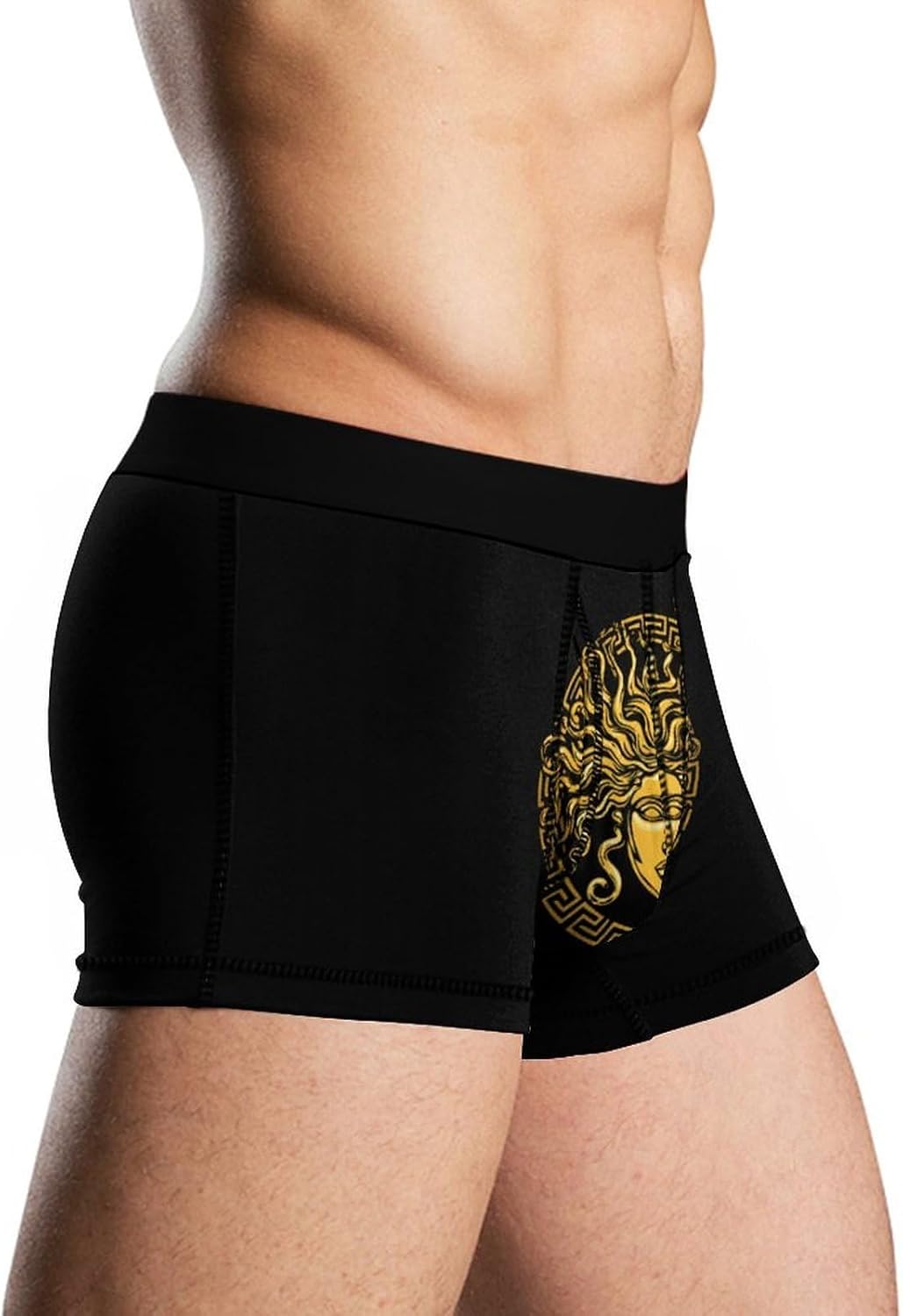 Medusa Head on A Shield Stylish Men's Boxer Briefs Soft Breathable Underpants Trunks Stretch Underwear