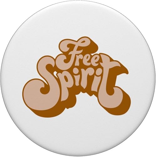 Miniatura 3 de Free Spirit, Typography, Retro, 90s, Hippie, Boho Chic PopSockets Standard PopGrip