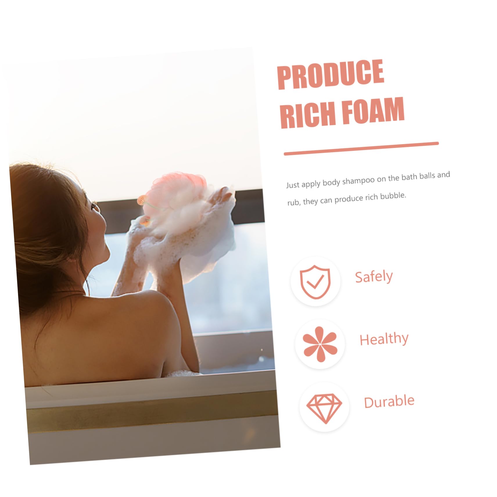 MUCKLILY 4Pcs Cartoon Shower Loofah Balls Soft Bathing Skin Scrubber for Adults Easy Bubble Production Gentle Exfoliating Bath Sponge for Relaxing Daily Cleansing