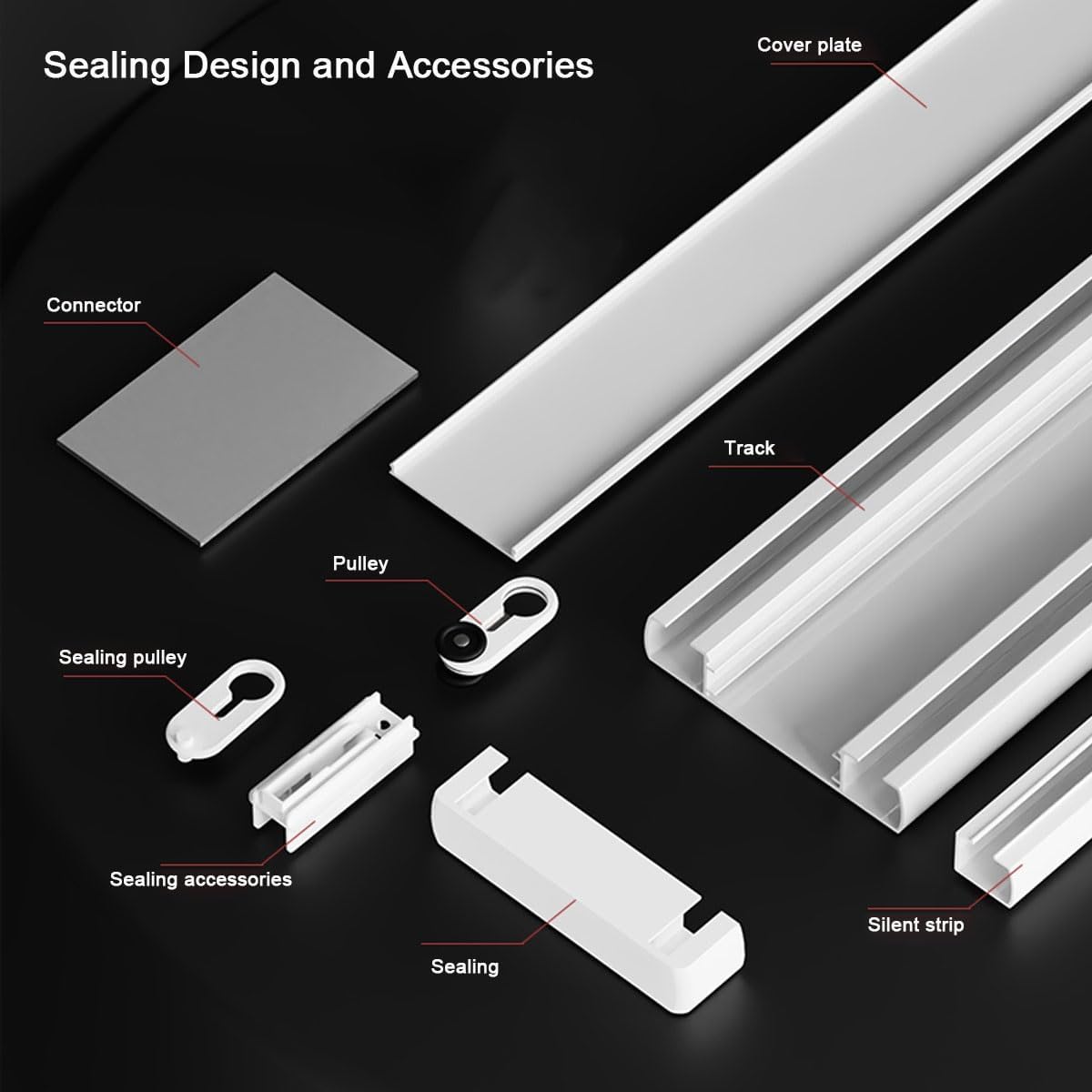 Aluminum Curtain Track 2-Way Ceiling Mount 1-6m Adjustable Drapery Rail with Silent Gliding Function for Living Room Bedroom Hospital Divider (White 1.7m)