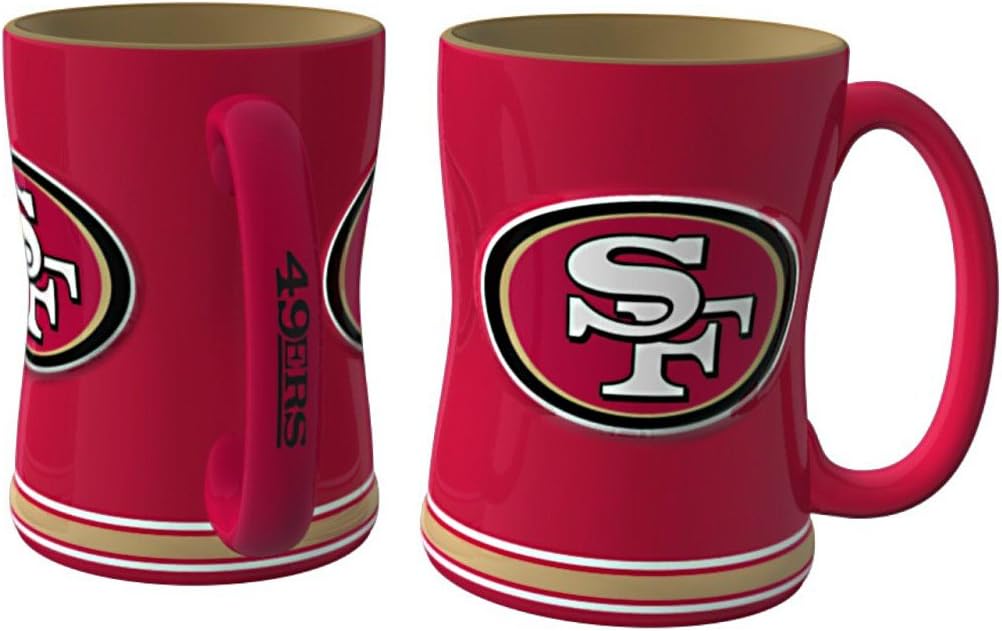 NFL Sculpted Coffee Mug, 14 Ounces, San Francisco 49ers