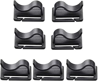 7Pcs Black Water Bladder Tube Clips, Universal Outdoor Backpack Hose Clips, Camping Hiking Accessories