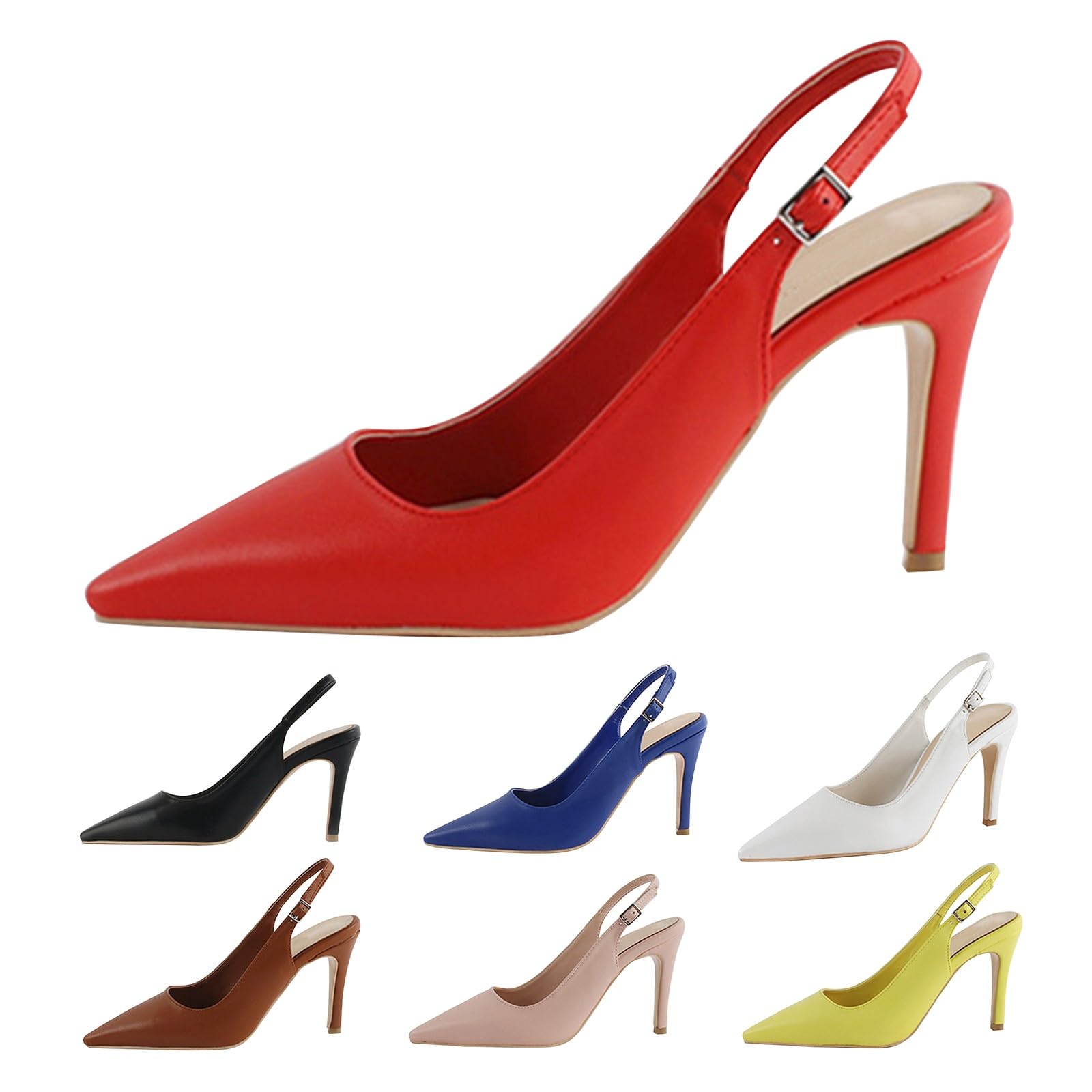 Scarpe da donna eleganti estive con tacco alto, scarpe con tacco a punta | Scarpe da sposa sexy a spillo, comode scarpe da sposa, sandali chiusi con tacco, scarpe da sposa leggere per feste