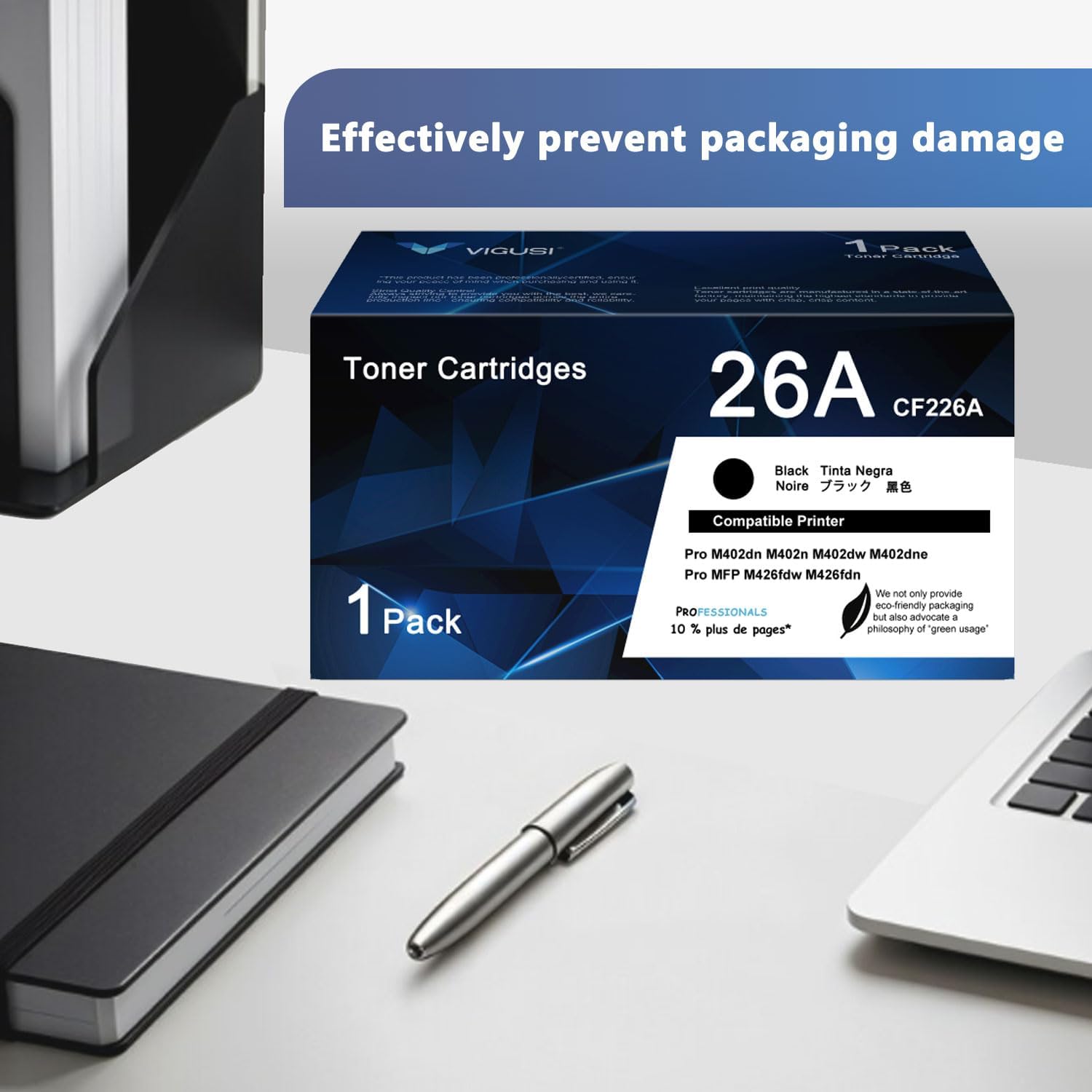 26A Black Toner Cartridge 1 Pack Replacement for HP 26A CF226A 26X M402n M426fdw Toner Cartridge Compatible with Pro M402dn M402dw M402dne Pro MFP M426dw M426fdn M426fdw Printer