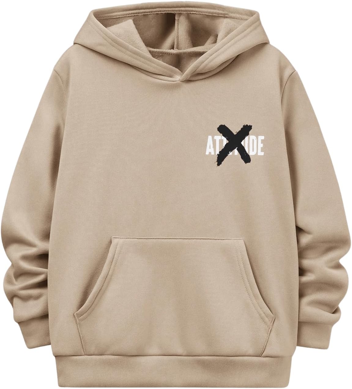 Floerns Boy's Graphic Letter Print Drop Shoulder Long Sleeve Pullover Hooded Sweatshirts - Image 2