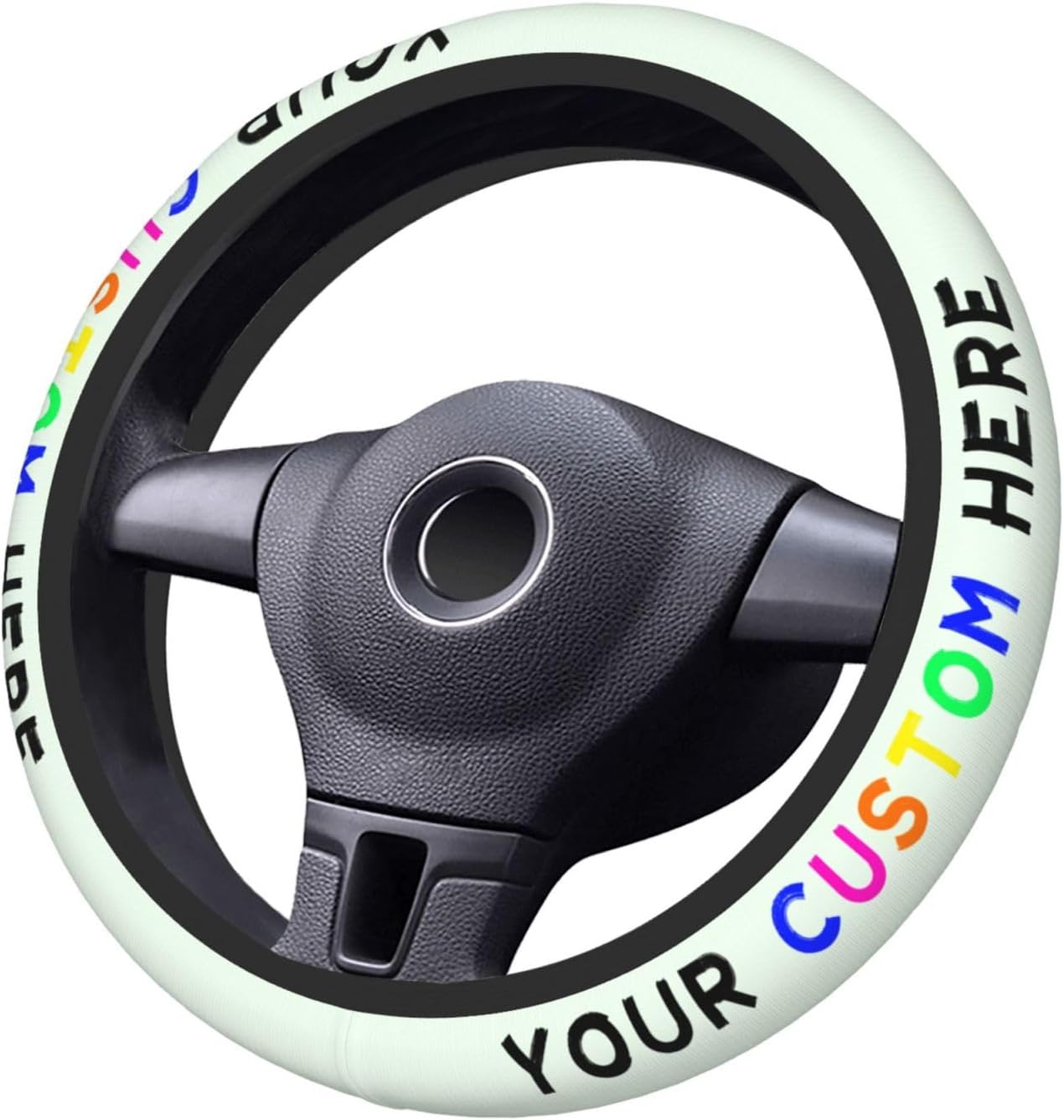 Custom Steering Wheel Cover-Funny Car Accessories for Women-Men Personalized Car Steering Wheel Cover with Picture Text Funny Gift Honeydew