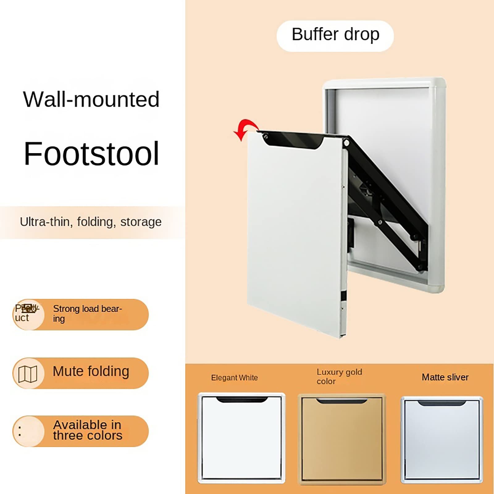 Asiento de ducha plegable de acero inoxidable con patas – Banco de ducha montado en la pared, ideal para ancianos, discapacitados, movilidad limitada, perfecto para baño en casa y vestidor