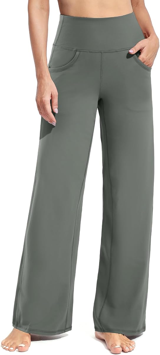 Promover Pantalones Anchos para Mujer Pantalones Yoga con Bolsillos Stretch