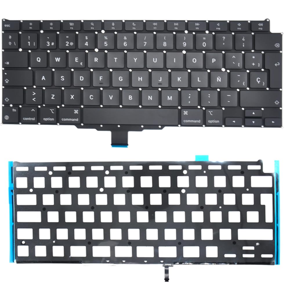 Repuesto Retroiluminación Español Teclado ESPAÑOL Compatible para MacBook Air Retina 13" M1 A2337 Finales de 2020 Año Teclado + Tornillos + Destornillador