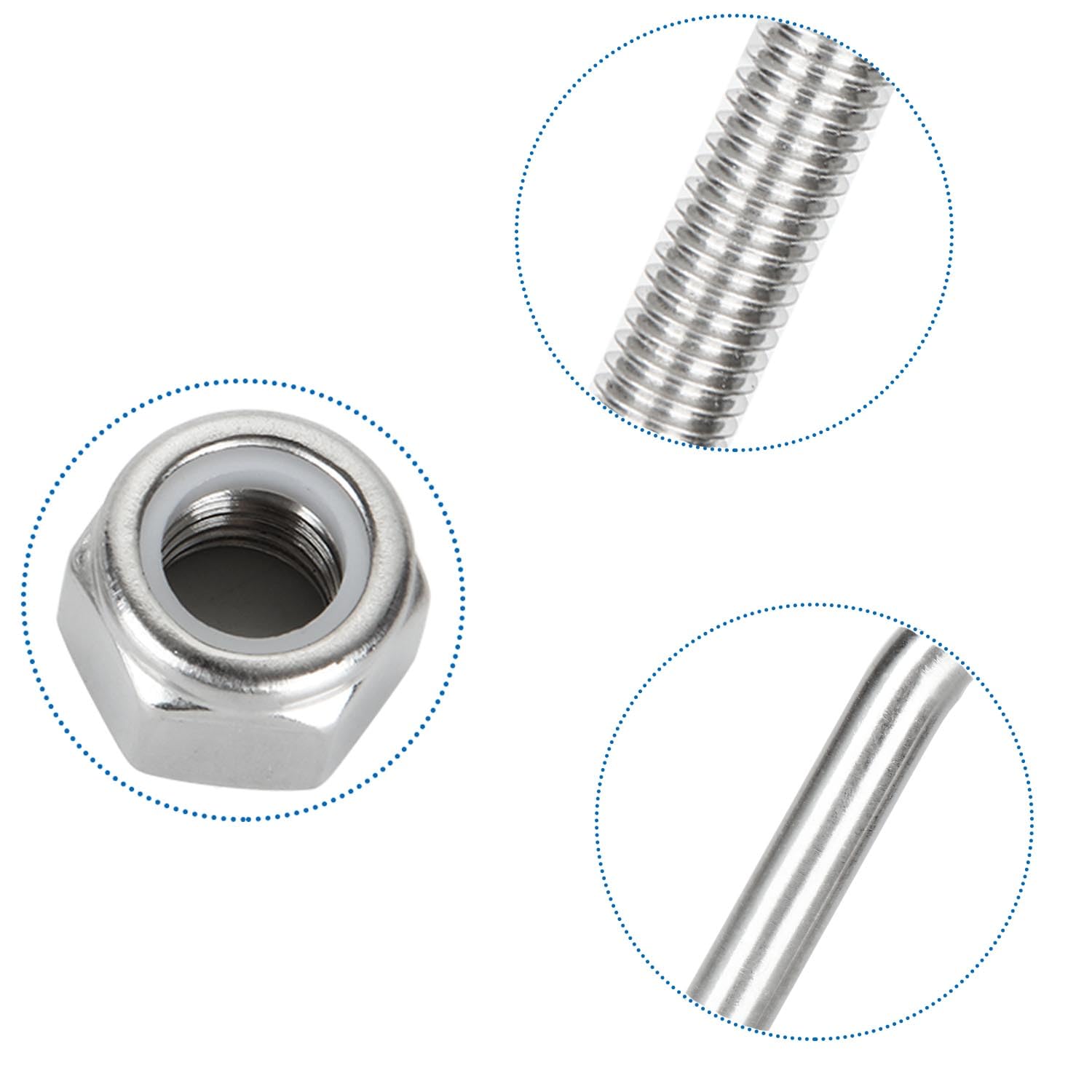 CertBuy 8 Pack Square U-Bolts 2-1/2"""" Inner Width 100mm Length 304 Stainless Steel U Bolts With Washers And Nuts Replacement Parts And Accessorie~p139082710 - View #7