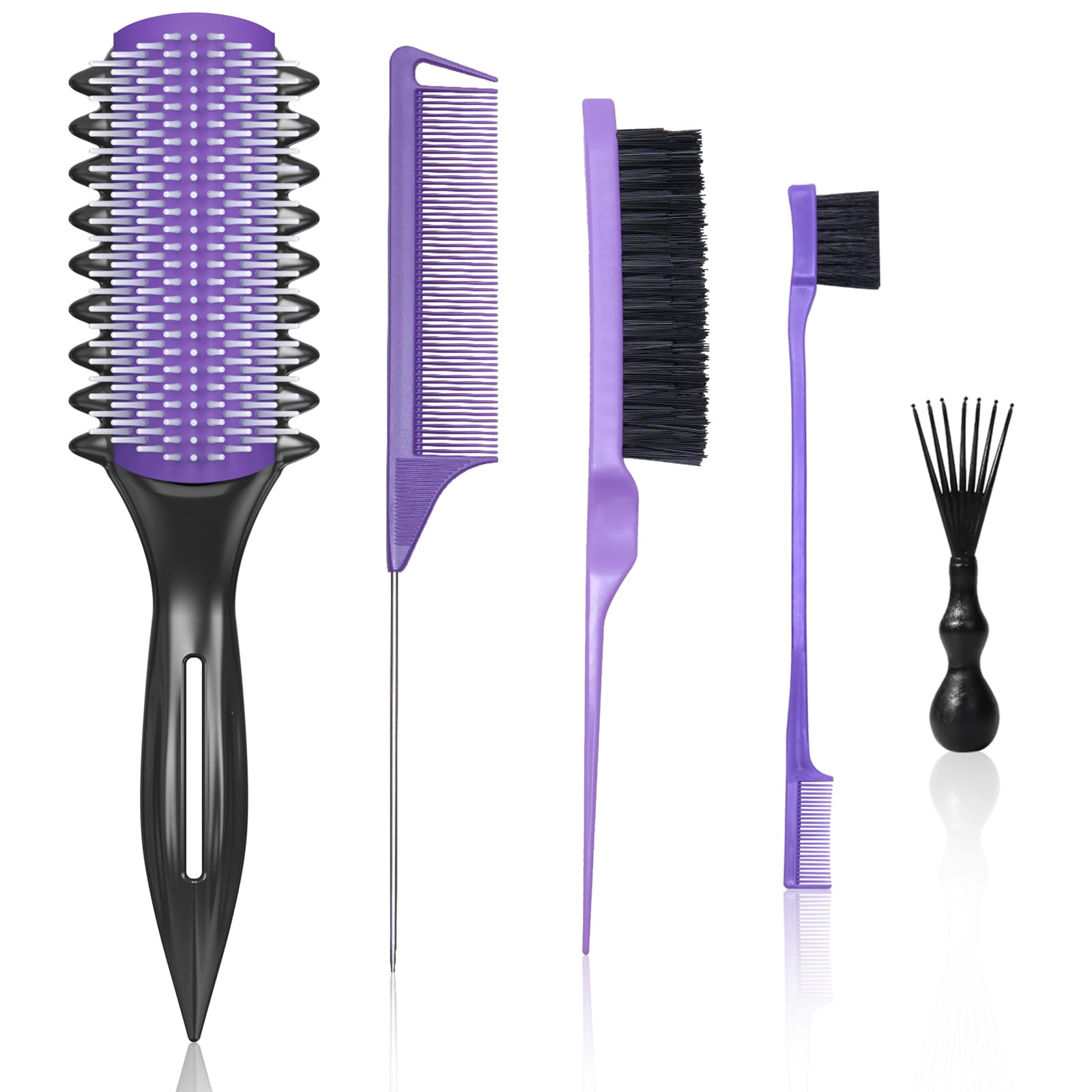 Lockendefinierungsbürste – Entwirrungsbürste – inklusive 3 Haarstyling-Werkzeugen für nasse oder trockene Anwendung – tägliche Lockenpflege für stilvolle Frisuren – glatte Locken für Männer, Frauen