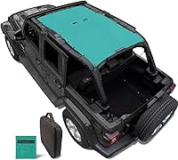 Vista 75 de Shadeidea - Parasol para Jeep Wrangler JL Unlimited (2018-2023) de 2 puertas y 4 puertas frontales, pantalla de malla negra para parasol JLU SAHARA