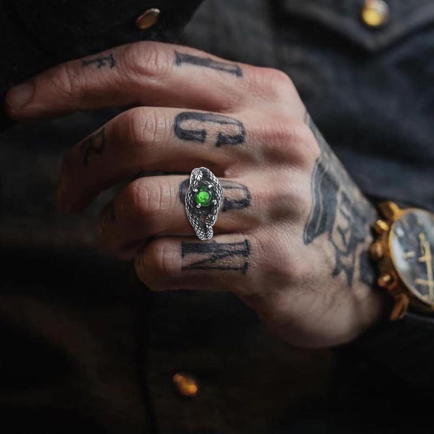 Snake Ring for Men Boys Stainless Steel Gothic Punk Snake Serpent Rings for Men Size 8/9/10/11/12/13 - Image 6