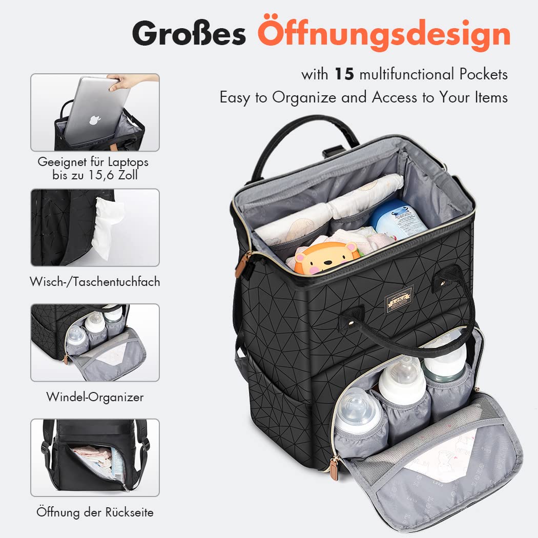 Zaino Fasciatoio Multifunzione | Zaino Neonato con Tappetino Cambio - Borsa Passeggino che può essere Appeso al Passeggino - Impermeabile Borsa Fasciatoio Neonato