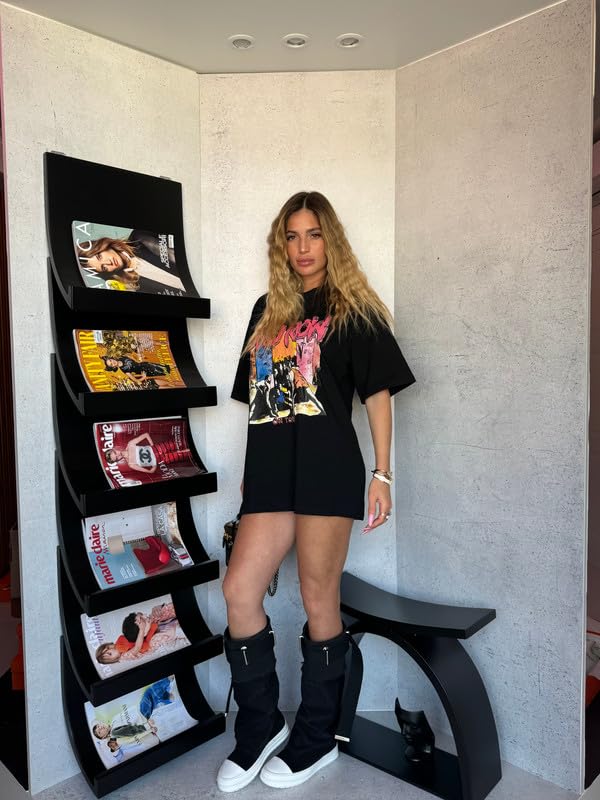 MissHeel Flat Mid Calf Slouch Boots for Women with Belt Tall Sneaker Boots4