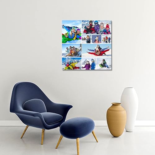 Miniatura 3 de LZIMU Collage de múltiples fotos, lienzo personalizado para pared, impresión personalizada con tu foto sobre lienzo, regalo de collage de fotos