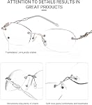 LUFF Stylish rimless reading glasses for women anti-blue light,Fashion Comfortable and lightweight Frameless 1PC reader
