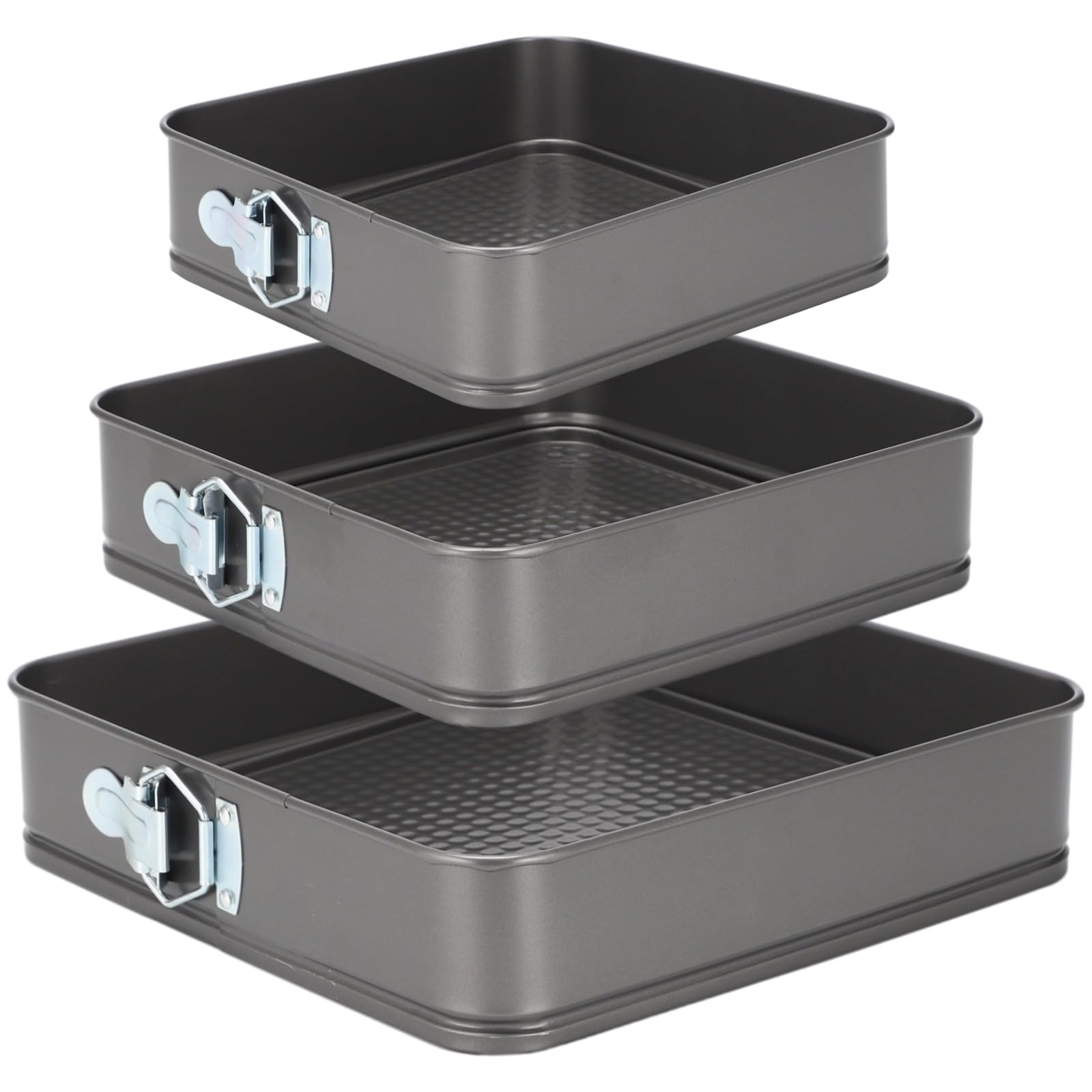 3-teiliges Springform-Set, 24/26/28 cm runde Kuchenformen mit abnehmbarem Boden, auslaufsicherer Stahl für Torten, Käsekuchen, Pizza