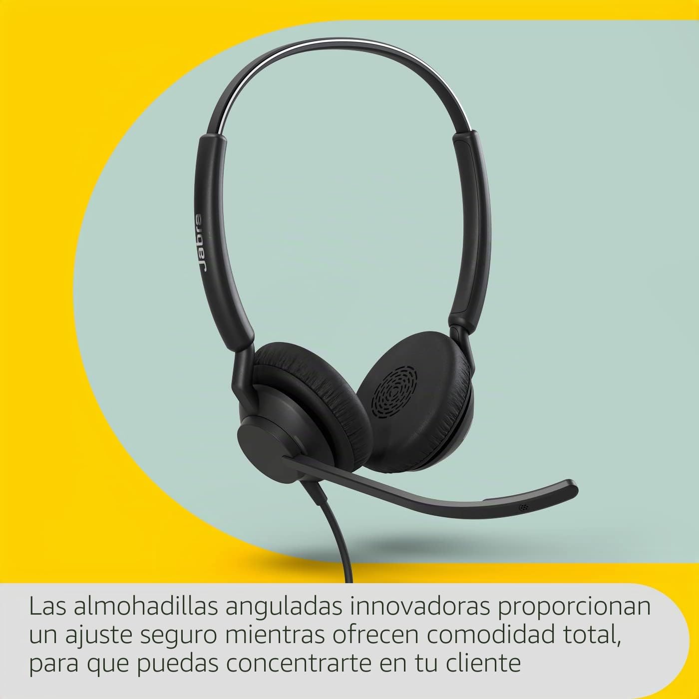Jabra Engage 40 Auriculares Estéreo con cable, Inline Call Control, 2 micrófonos, cancelación de ruido, ultraligero, cable USB-A, Certificado para MS Teams, funciona con todas las plataformas, Negro