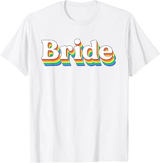 Bride Retro Lesbian Bachelorette 70s Vintage Gay Wedding T-Shirt