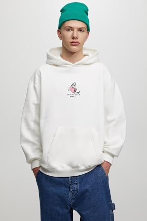 Erkek Oversize Kapüşonlu Sweatshirt, Kanguru Cep