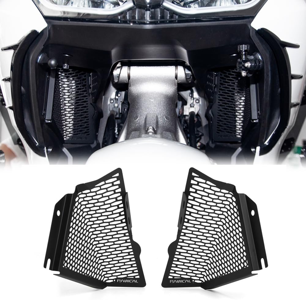PANICAL Front Heat Sink Radiator Guard Protective Cover Grid Net Water ank Protective Net For Honda Gold Wing GL1800 F6B 2018-2026 SUS304 Stainless Steel (Black)