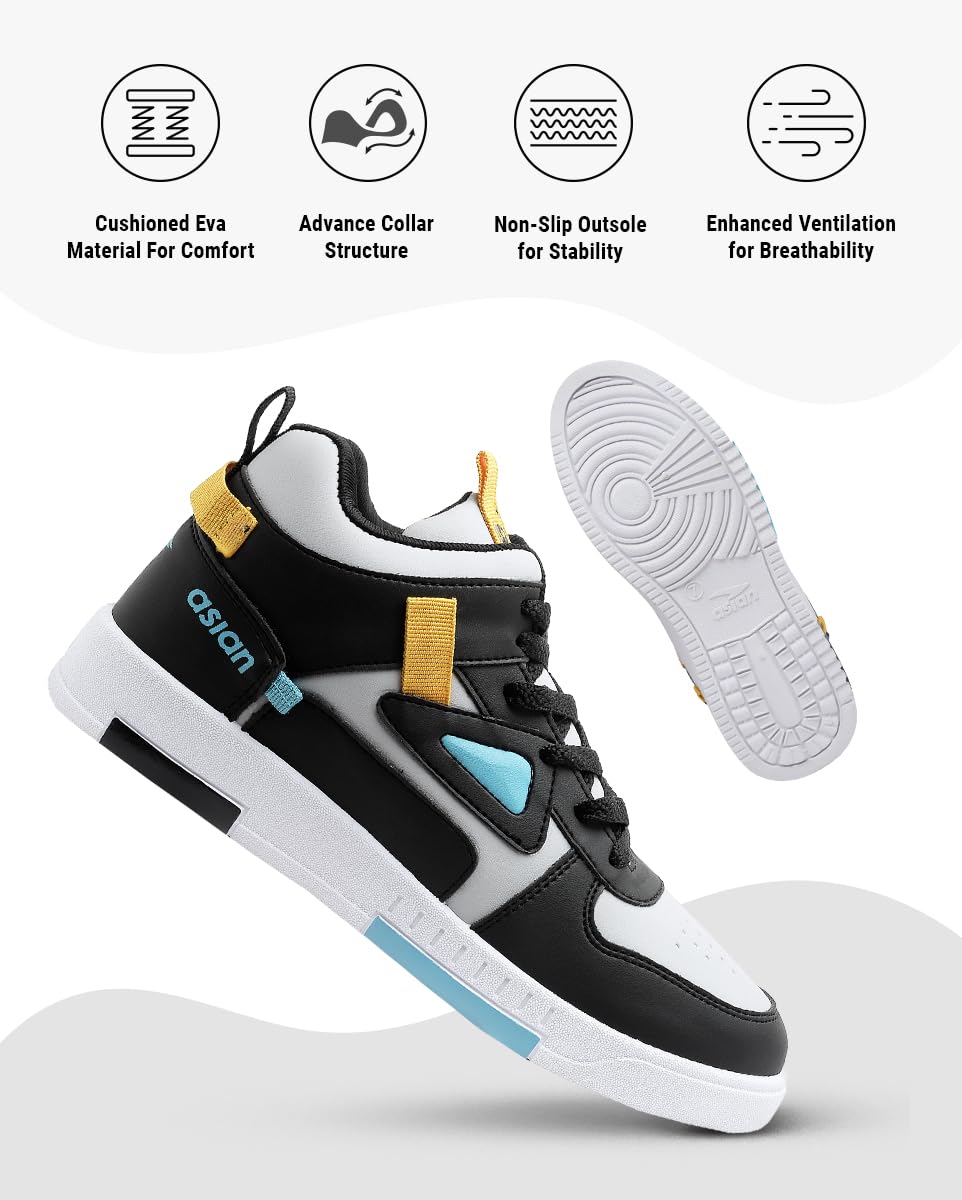 ASIAN Men's TARZAN-11 Casual Sneaker Shoes with Synthetic Upper Lightweight Comfortable Mid Top Sneaker Shoes for Men's & Boy's - Image 3