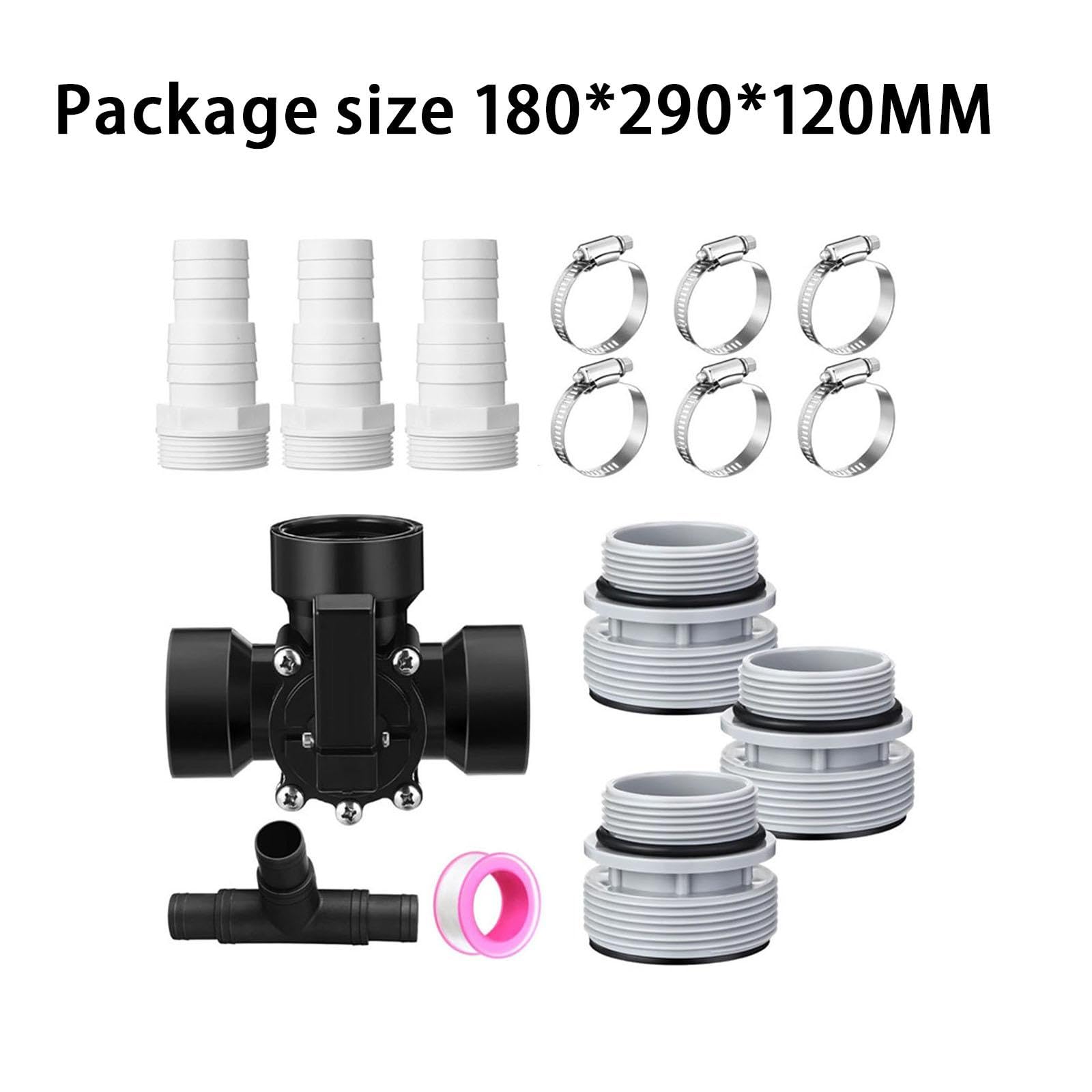 MYCENSE 3 Way Diverter Water Valve Hose Adapter, with Hose Clamps, Premium, Garden Pool Diverter for Garden Pond,Pools and Spas, Black