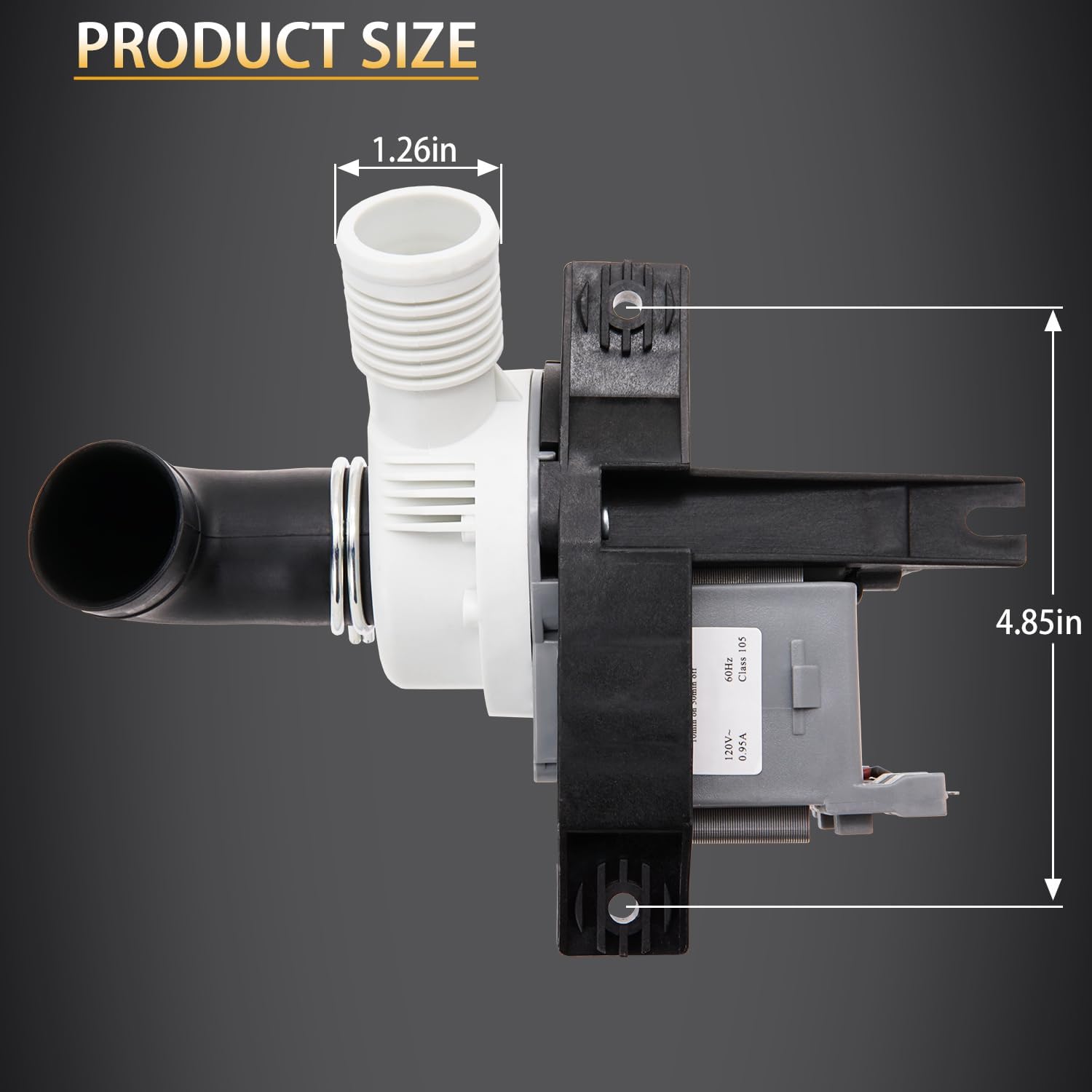 Siwdoy Washer Drain Pump Motor Compatible with Maytag Bravos XL MVWB725BW0 MVWB750YW0 MVWB850YW0 MVWB880BW0 MVWB950YG0 MVWB950YW0 MVWB980BG0 MVWB980BW0