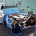 JML Plush Blankets King Size 85" x 93", Heavy Blankets(10 Pounds) with 2 Ply Printed - Soft Warm, Korean Style Mink Raschel Fleece Blanket, Blue Wolf