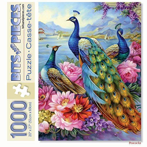 Bits and Pieces – 1000 Piece Jigsaw Puzzle for Adults – Peacocks - Jigsaw Puzzles by Artist Oleg Gavrilov, Completed Puzzle Size: 20