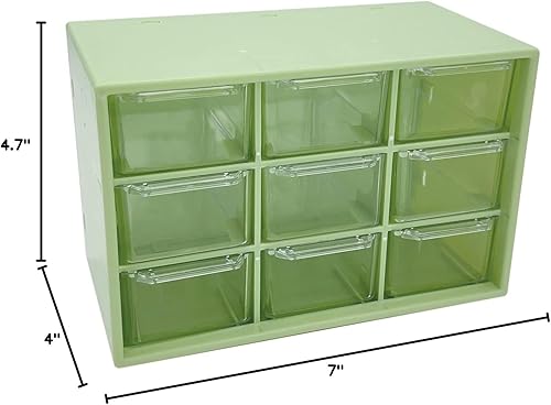 Miniatura 2 de Mini Desktop Drawer Box 9 Compartments Plastic Desk Organizer Office Supplies and Jewelry Storage Box for Office, School, Cosmetic, Jewelry, Hair