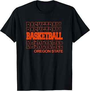 Basketball Oregon State in Modern Stacked Lettering T-Shirt