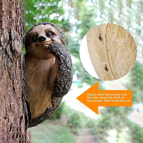 Miniatura 4 de Abrazador de árbol de perezoso, decoración de árbol al aire libre, adorno de escultura de jardín de resina, estatua de mirador de árbol, regalos de