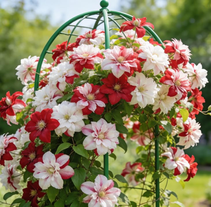 Clematis Montana Rhizomes/Climbing Plant Clematis Plants Outdoor Garden Ready/Garden Fences/Outdoor Decorations/Bare Roots Hardy, Professional for Beautiful Indoor Displays-3 Rhizomes-H