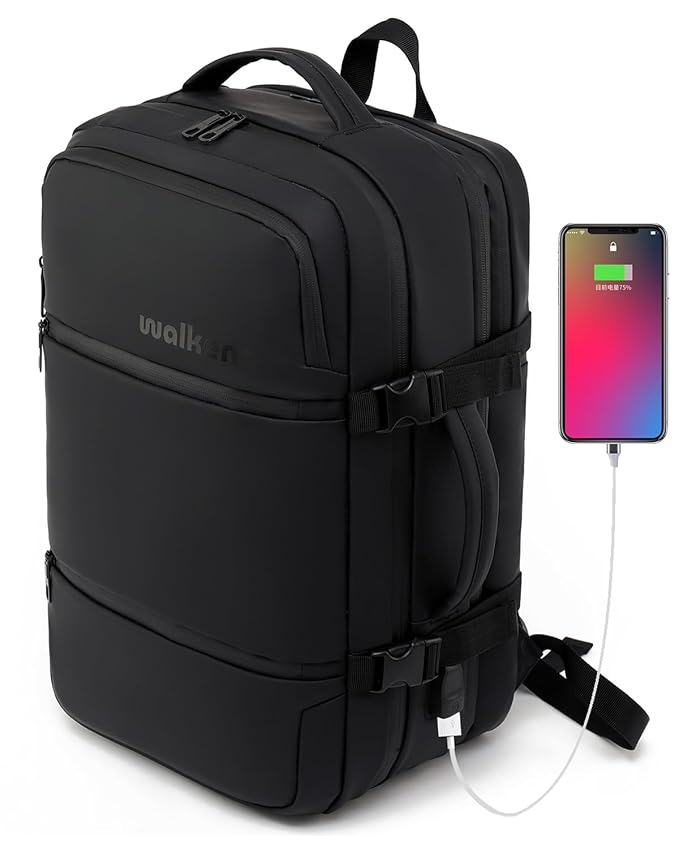 WALKENT Premium 15.6" Laptop Bag 32L, Waterproof Outer, Expandable, Overnighter Convertible Backpack with USB for Travel Office College Men Women - Craft