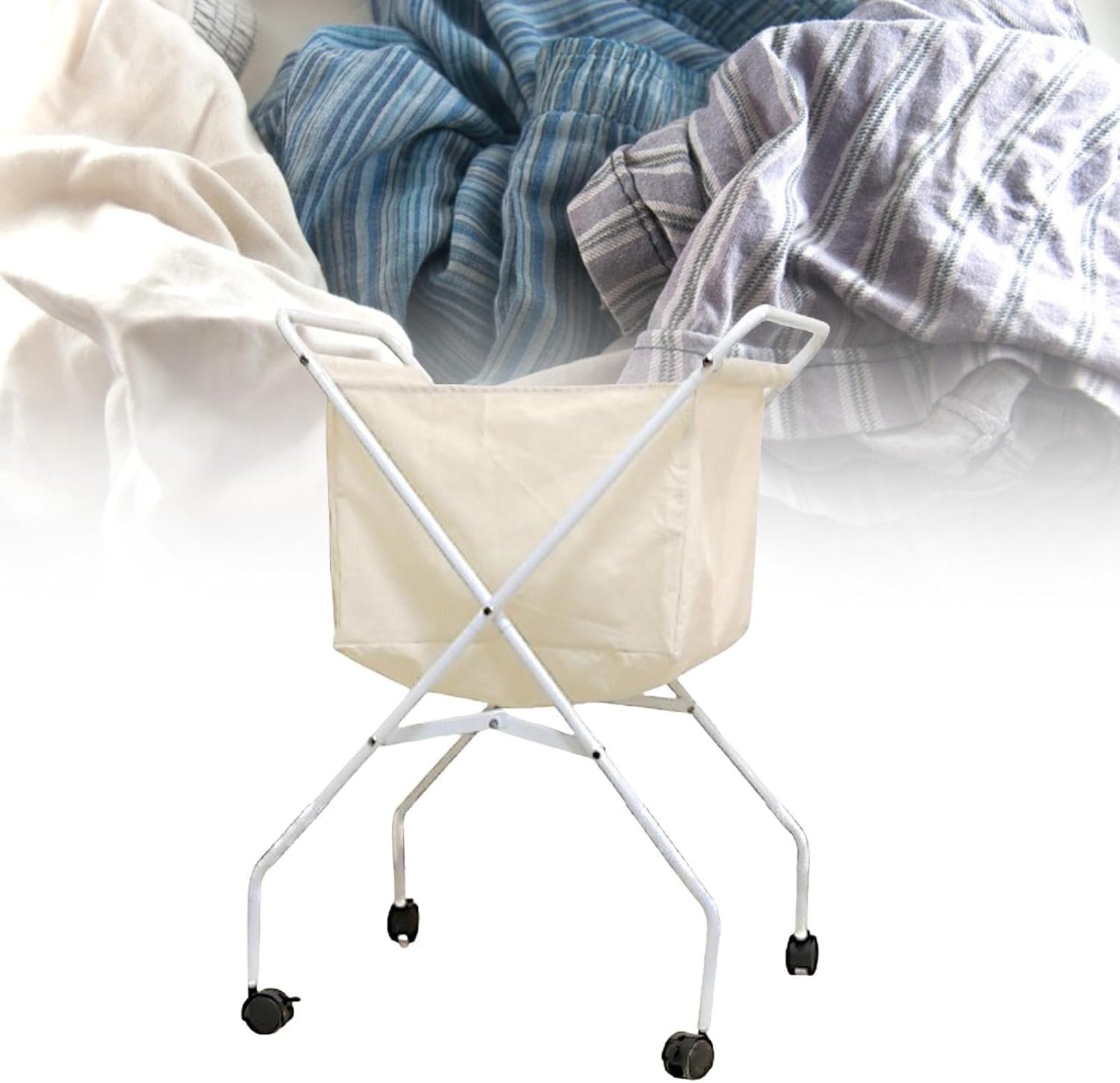 Carrello portabiancheria con Ruote, Organizer per Vestiti, Pieghevole, per riporre i Vestiti sporchi, con rotelle, Cesto portabiancheria per trapunte