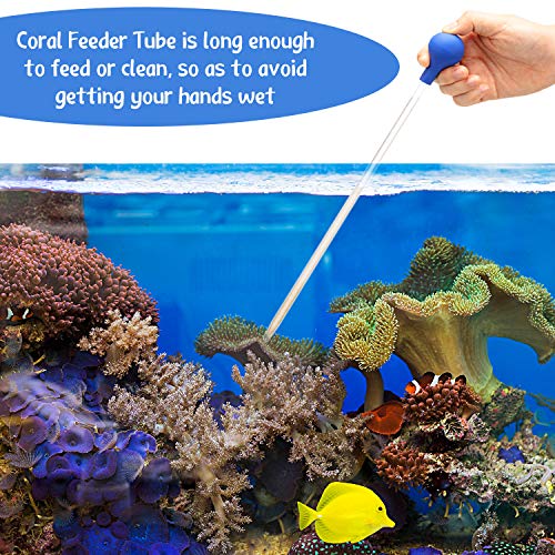 Boao 2 Pieces Long Pipette For Fish Tank Coral Food Feeder Long Syringe Reef Coral Food Spot Feeder Tube For Reef Aquatic Plant Spider Snake Lizard #TOP4