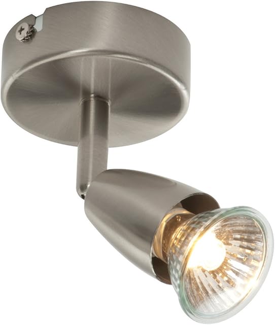 National Lighting Amalfi Single Decorative Satin Nickle Finish GU10 LED Compatible Adjustable Ceiling Wall Spotlight