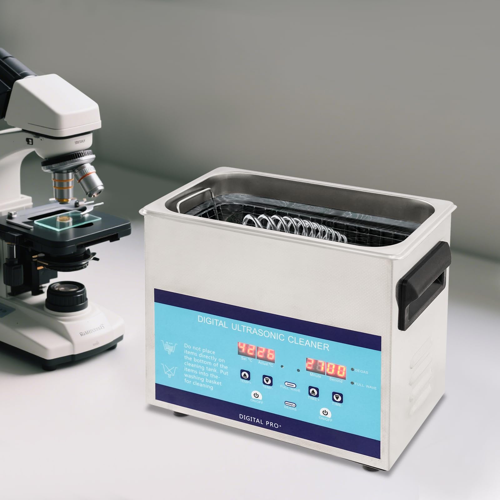 3L 40KHz Ultraschallreinigungsgerät Edelstahl Ultraschallreiniger mit Heizung, 0-80°C Einstellbare Temperatur Ultraschall-Reinigungsmaschine, Ultraschall-Reinigungsmaschine mit LED-Display