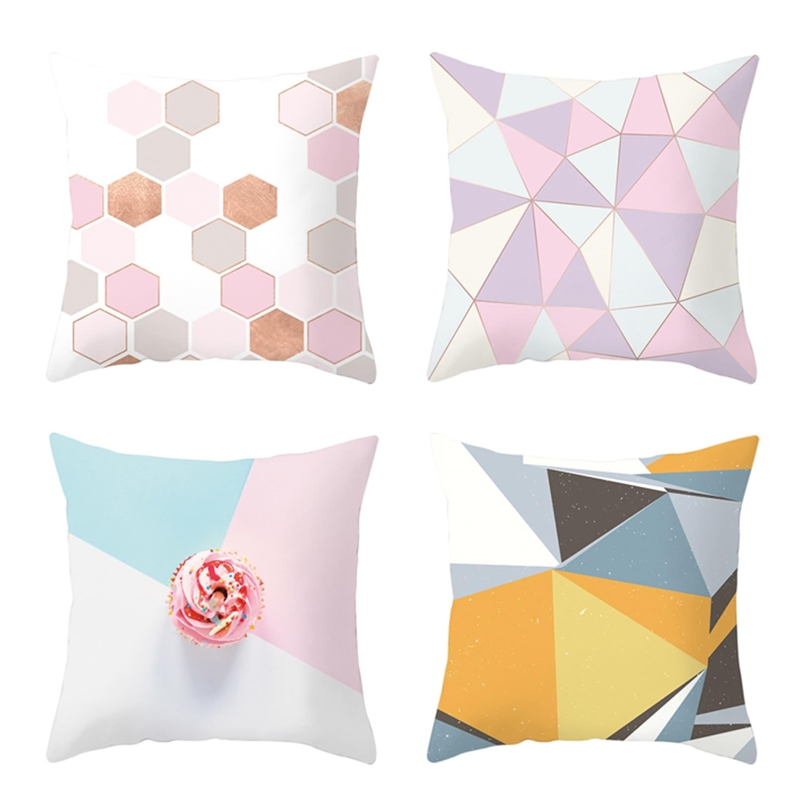 Housses de coussin pour canapé et chambre rose violet orange bleu 40x40
